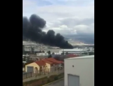 Ένας νεκρός από φωτιά σε εργοστάσιο στη Μάνδρα (βίντεο)